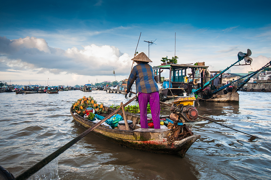Cai Rang's Floating Market in Ben Tre South Vietnam with Man Nguyen Private Vietnam Tour Packges