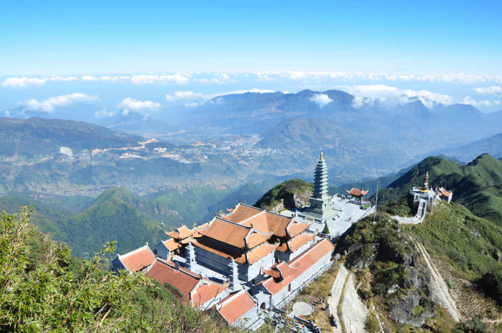 The beauty of the hilltop views and the mountain temple in Man Nguyen Private Vietnam Tour Packages